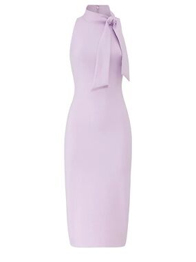 Vince Camuto Lilac Neck-Tie Sheath Midi Dress